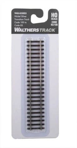 Walthers Track Nickel Silver Transition Track -- Code 100 To Code 83 - HO