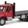 Walthers SceneMaster International? 7600 3-Axle Flatbed Truck - Assembled -- Red Cab, Black Flatbe -Model Train Toy Store lg949 11652