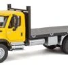 Walthers SceneMaster International? 7600 3-Axle Flatbed Truck - Assembled -- Yellow Cab, Black Fla -Model Train Toy Store lg949 11653
