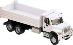 Walthers SceneMaster International? 7600 3-Axle Heavy-Duty Dump Truck - Assembled -- White With Ra