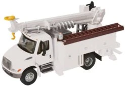 Walthers SceneMaster International? 4300 Utility Truck W/Drill - Assembled -- White W/Utility Comp