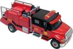 Walthers SceneMaster International? 7600 2-Axle Crew-Cab Brush Fire Truck - Assembled -- Red, Blac