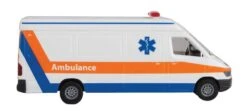 Walthers SceneMaster Service Van - Assembled -- Ambulance (white, Orange, Blue) - HO