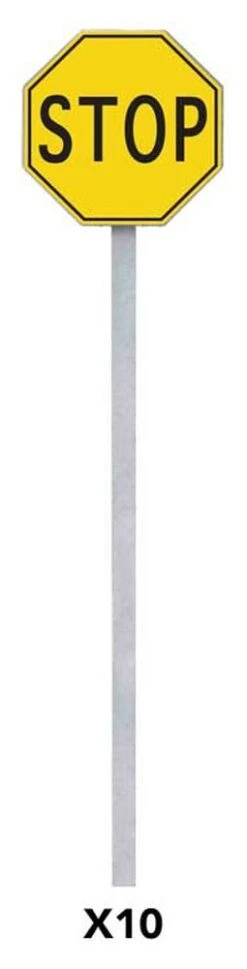 Walthers SceneMaster Stop Signs Pkg(10) -- 1924-1954 (yellow, Black) - HO 6 Walthers SceneMaster Stop Signs Pkg(10) -- 1924-1954 (yellow, Black) - HO -Model Train Toy Store lg949 4211 1