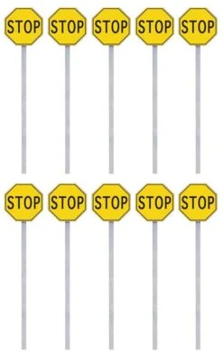 Walthers SceneMaster Stop Signs Pkg(10) -- 1924-1954 (yellow, Black) - HO 7 Walthers SceneMaster Stop Signs Pkg(10) -- 1924-1954 (yellow, Black) - HO -Model Train Toy Store lg949 4211 2